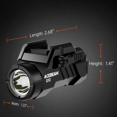 Acebeam G10 Ray Üstü Silah Feneri | 600 Lumen, Glock & Picatinny Uyumlu