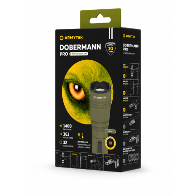 Armytek Dobermann Pro (Warm Light) Taktik El Feneri-  Yeşil