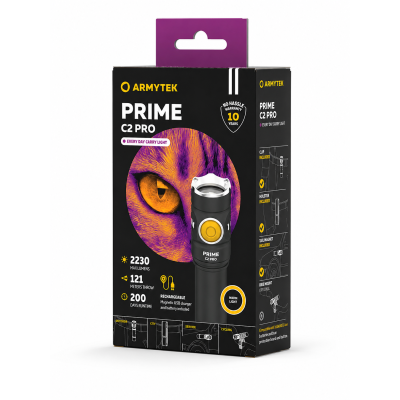 Armytek Prime C2 Pro (Warm Light) Manyetik Şarjlı Profesyonel EDC El Feneri