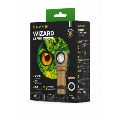 Armytek Wizard C2 Pro White Light –Şarjlı Çok Amaçlı LED El Feneri Kum Rengi