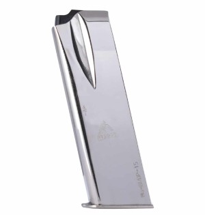 MecGar Browning HP 9 mm 15’li Paslanmaz Çelik Şarjör Krom