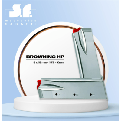 Sabatti Browning HP 9 mm Şarjör – HP Uyumlu Çelik Krom Şarjör