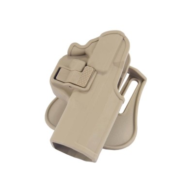 Tisaş Zigana Sport Kilitli Tabanca Kılıfı  Bej – Polimer Paddle Montajlı, Hızlı Erişimli Emniyet Mandallı