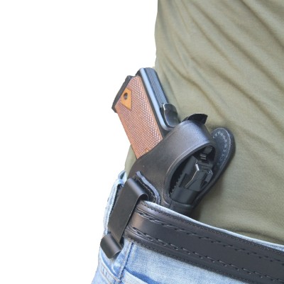 Metal Maşalı Deri İç Kılıf | Gizli Taşıma Deri Kılıf - SİYAH