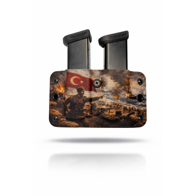 Kydex 9 mm Çiftli Şarjör Kılıfı ARTWORK | Dayanıklı ve Hızlı Taşıma