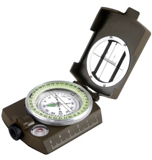 Profesyonel Askeri Tip Fosforlu Harita Pusulası – Katlanabilir Metal Gövde