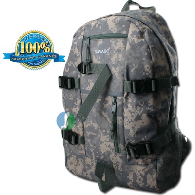 Savage Ventura 40 Litre | Dayanıklı 40L Outdoor & Trekking Sırt Çantası Gri Dijital Kamuflaj