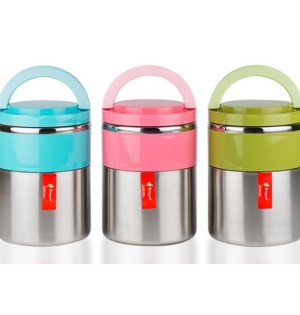 Pembe Renkli Paslanmaz Çelik Taşınabilir Yemek Termosu | Şık ve Sızdırmaz Tasarım