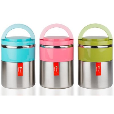 Pembe Renkli Paslanmaz Çelik Taşınabilir Yemek Termosu | Şık ve Sızdırmaz Tasarım