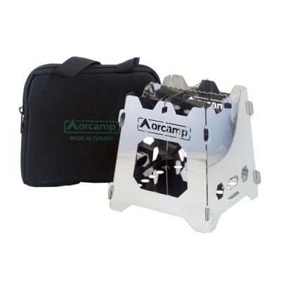 Katlanabilir Paslanmaz Çelik Mini Kamp Sobası ve Taşıma Çantası