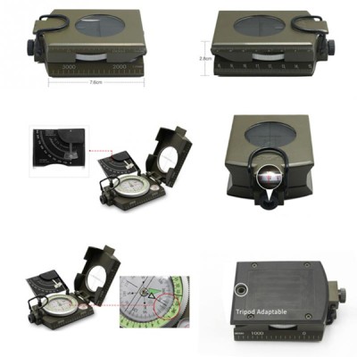 Askeri Tip Profesyonel Pusula – Dayanıklı Metal Gövde ve Gece Görüşlü Ölçüm