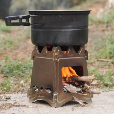 Katlanabilir Paslanmaz Çelik Mini Kamp Sobası ve Taşıma Çantası