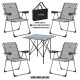 Kül Gri 4’lü Kamp Sandalyesi ve Dayanıklı Katlanır Masa Seti