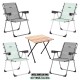 4’lü Kül Gri - Su Yeşili  Kamp Sandalyesi ve Katlanır Masa Seti | Outdoor Kamp Takımı