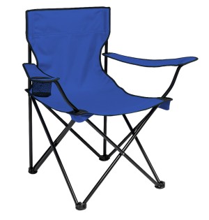 Lacivert Katlanabilir Kamp Sandalyesi | Dayanıklı Çelik Gövde ve Bardaklıklı Model