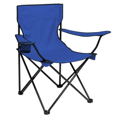 Lacivert Katlanabilir Kamp Sandalyesi | Dayanıklı Çelik Gövde ve Bardaklıklı Model
