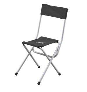 Katlanabilir Kamp Sandalyesi Siyah Sırt Destekli Hafif