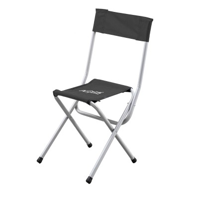 Katlanabilir Kamp Sandalyesi Siyah Sırt Destekli Hafif