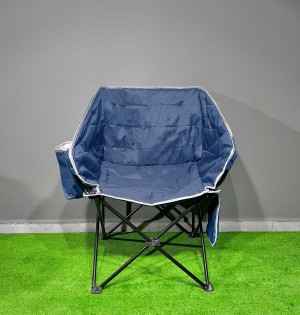 Geniş Oturumlu Katlanabilir Kamp Sandalyesi | Rahat Taşınabilir Koltuk-Lacivert 