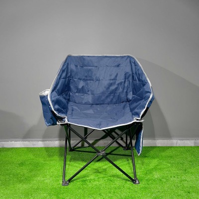 Geniş Oturumlu Katlanabilir Kamp Sandalyesi | Rahat Taşınabilir Koltuk-Lacivert 