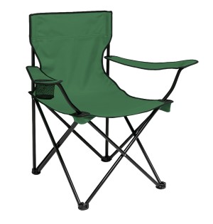 Yeşil Katlanabilir Kamp Sandalyesi | Dayanıklı Çelik Gövde ve Bardaklıklı Model