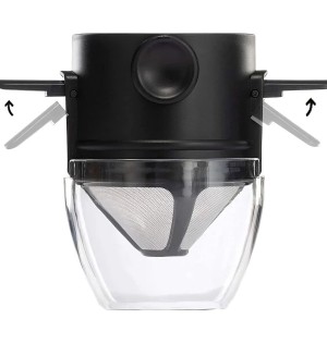 Portatif Manuel Kahve Filtresi – Şeffaf Hazneli Kompakt Filtreleme Sistemi