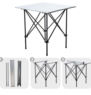 Katlanabilir Kamp Masası Alüminyum Hafif ve Dayanıklı-Silver