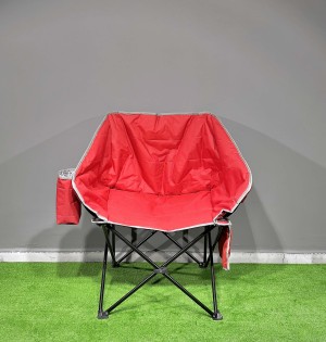 Geniş Oturumlu Katlanabilir Kamp Sandalyesi – Taşınabilir Konfor Koltuğu -Kırmızı 