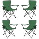 4’lü Yeşil Katlanır Kamp Sandalyesi – Dayanıklı Metal Gövde