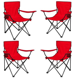 4’lü Katlanabilir Kamp Sandalyesi Seti – 100 kg Taşıma Kapasiteli