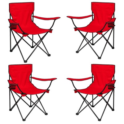 4’lü Katlanabilir Kamp Sandalyesi Seti – 100 kg Taşıma Kapasiteli