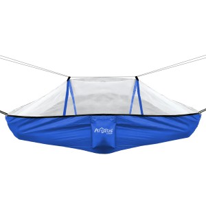 Mavi Sineklikli Kamp Hamak | Hafif, Koruyucu ve Kolay Kurulum