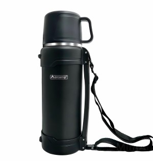 Siyah Taşıma Askılı 2 Litre Vakumlu Çelik Termos