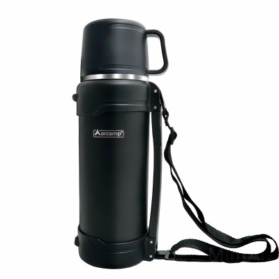 Siyah Taşıma Askılı 2 Litre Vakumlu Çelik Termos