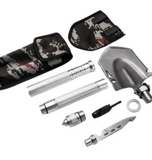 12 Fonksiyonlu Çok Amaçlı Katlanabilir Taktik Kürek | Hafif ve Dayanıklı Outdoor Kürek