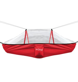 Kırmızı Sineklikli Kamp Hamak | Hafif, Koruyucu ve Kolay Kurulum