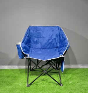 Geniş Oturumlu Katlanabilir Kamp Sandalyesi | Rahat Taşınabilir Koltuk-Mavi