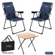 Lacivert Kamp Sandalyesi + Katlanabilir Masa + Argeus Çantalı Outdoor Set