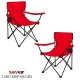 Kırmızı Katlanır Kamp Koltuğu 2'li Set – Dayanıklı Outdoor Sandalye