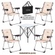 Kapadokya Renk Katlanabilir Kamp Sandalyesi ve Portatif Kamp Masası – 4 Sandalye + 1 Masa Seti (Taşıma Çantalı)