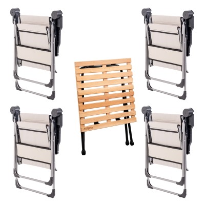 4’lü Bozkır Kamp Sandalyesi ve Katlanır Masa Seti | Outdoor Kamp Takımı