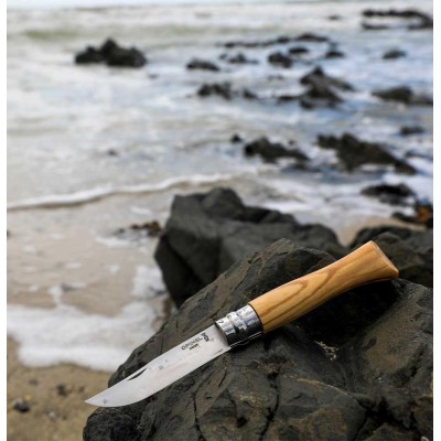 Opinel No:8 Zeytin Ağacı Naturel Çakı | Katlanır EDC Cep Çakısı