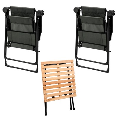 Siyah Kamp Sandalyesi + Katlanabilir Masa + Argeus Taşıma Çantalı Set | Outdoor Set