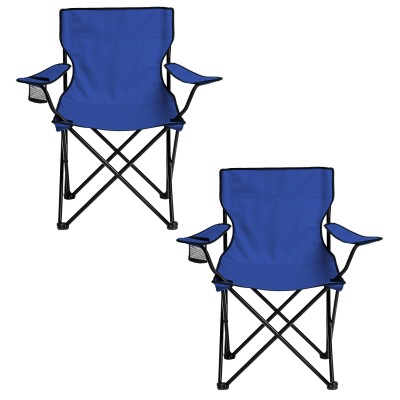 Mavi Katlanabilir Kamp Koltuğu Seti | Dayanıklı Metal İskeletli Outdoor Sandalye