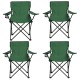 4’lü Yeşil Katlanır Kamp Sandalyesi – Dayanıklı Metal Gövde