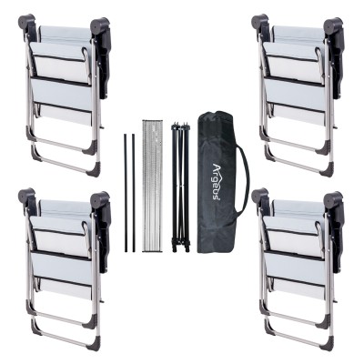 Katlanabilir Kamp Sandalyesi & Portatif Kamp Masası Seti – 4 Sandalye + 1 Masa (Turkuaz)