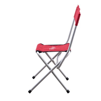 Katlanabilir Kamp Sandalyesi Kırmızı Sırt Destekli Hafif