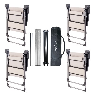 Katlanabilir Kamp Sandalyesi ve Taşıma Çantalı Portatif Kamp Masası – 4’lü Sandalye + 1 Masa Seti