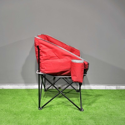 Geniş Oturumlu Katlanabilir Kamp Sandalyesi – Taşınabilir Konfor Koltuğu -Kırmızı 