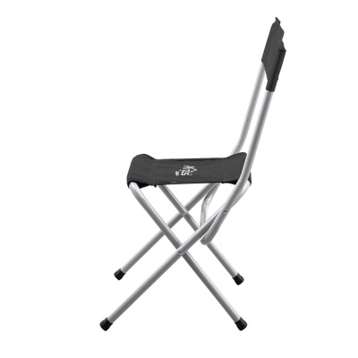 Katlanabilir Kamp Sandalyesi Siyah Sırt Destekli Hafif